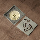 תעלת ניקוז ריצפתי 10/10 אופנתי + מנגנון למניעת ריחות וכניסת חרקים כפות רגליים | ניקל מוברש מק"ט 753