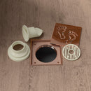 תעלת ניקוז ריצפתי 10/10 אופנתי + מנגנון למניעת ריחות וכניסת חרקים | כפות רגליים | רוז גולד מק"ט 754