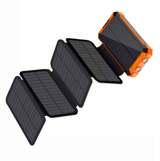 מטען נייד סולארי עוצמתי | בנק טעינה עם 5 פאנלים סולאריים