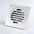 תעלת ניקוז למקלחת 10/10 + מונע ריחות וכניסת חרקים | כרום | סימפל קלאס | מק"ט 356