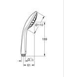 מקלח יד 11 ס"מ Vitalio Joy כרום ניקל