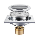 תעלת ניקוז למקלחת 10/10 + מונע ריחות וכניסת חרקים | כרום | סימפל קלאס | מק"ט 356