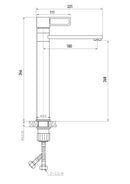 ברז פרח גבוה MATTEO שחור מט 27332