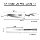 סט סכין כריש ומזלג גילוף - כסף