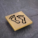 תעלת ניקוז ריצפתי 10/10 אופנתי + מנגנון למניעת ריחות וכניסת חרקים | כפות רגליים | זהב מוברש מק"ט 489