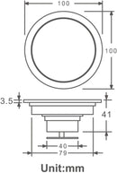 תעלת ניקוז עגול למקלחת + מנגנון למניעת ריחות | קוטר 9.5 | מתכת בראס | ניקל מוברש | מק"ט 365