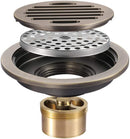 תעלת ניקוז עגול למקלחת + מנגנון למניעת ריחות | קוטר 9.5 | מתכת בראס | ניקל מוברש | מק"ט 365