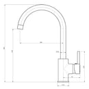 ברז פרח DONALD שחור פיה ארוכה אקווילה פרימיום