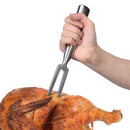 סט סכין כריש ומזלג גילוף - כסף