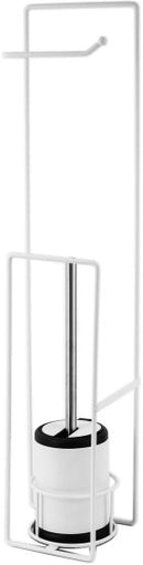 מעמד לנייר טואלט + מברשת אסלה מבית Aquila - צבע לבן