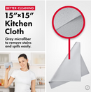 מטלית מיקרופייבר מקצועית לניקוי והברקה אפורה