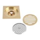 תעלת ניקוז למקלחת 10/10 + מונע ריחות וכניסת חרקים | זהב מוברש | סימפל קלאס | מק"ט 208