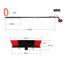 ערכת ניקוי לפאנל סולארי עם מוט טלסקופי 6 מטר