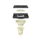 תעלת ניקוז ריצפתי 10/10 אופנתי + מנגנון למניעת ריחות וכניסת חרקים | כפות רגליים | שחור מט | מק"ט 752