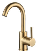 ברז פרח DONALD מוברש זהב פיה קצרה אקווילה פרימיום