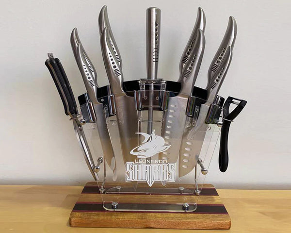 סט סכינים מסדרת כריש 12 יחידות - כסף