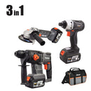 סט אימפקט + משחזת + פטישון B.L + שני סוללות 3A + מטען + תיק HUNTER