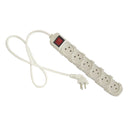 רב שקע 6 יציאות + כבל + מפסק