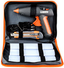 אקדח דבק 80W, סכין חיתוך, 500 גר' מוטות דבק בתיק HUNTER