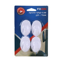 סט 4 קולבי הדבקה אובלי בינוני לבן 